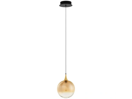 Zlaté skleněné závěsné LED světlo Nova Luce Orenda 16 cm