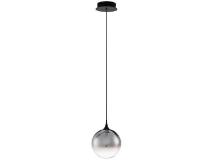 Kouřově šedé skleněné závěsné LED světlo Nova Luce Orenda 16 cm