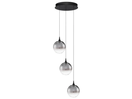 Kouřově šedé skleněné závěsné LED světlo Nova Luce Orenda 35 cm