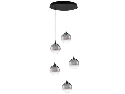 Kouřově šedé skleněné závěsné LED světlo Nova Luce Orenda 50 cm