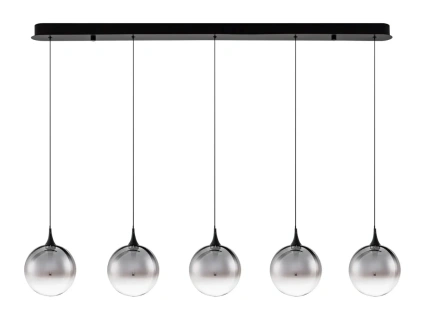 Kouřově šedé skleněné závěsné LED světlo Nova Luce Orenda 115 cm