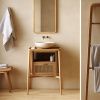 Bílé kulaté terrazzo umyvadlo na desku Kave Home Delina 40 cm -fv-interier-25