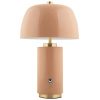 Světle hnědá kovová nabíjecí stolní LED lampa Reya