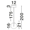 Zlaté skleněné závěsné LED světlo Nova Luce Orenda 16 cm